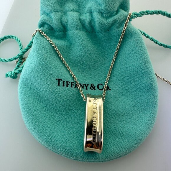 Tiffany & Co. 925 Sterling Silver 1837 Oval Loop Ring Chain Necklace 16" - Picture 10 of 10